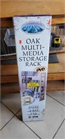 Oak Multi-Media Storage Rack