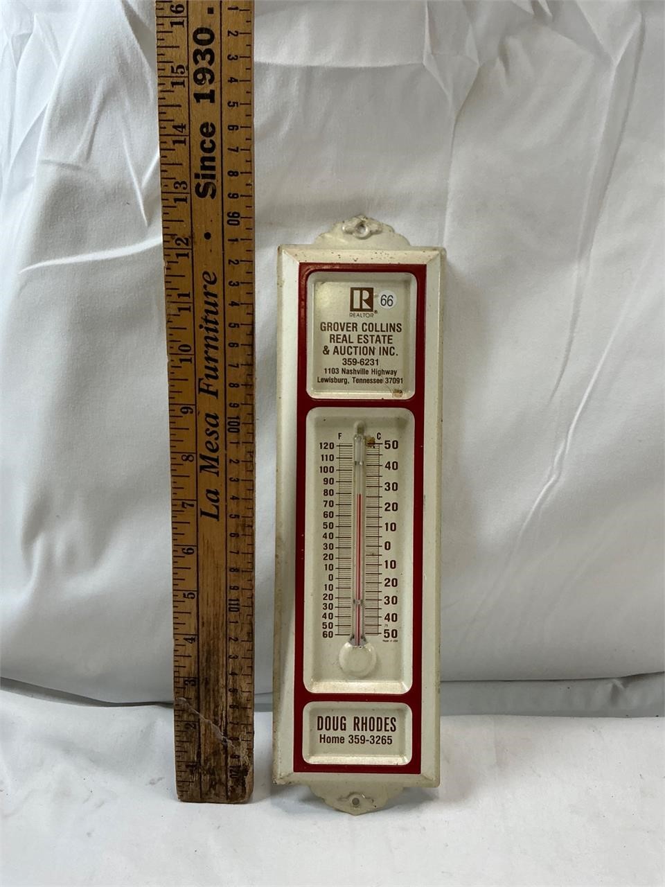 Grover Collins Real Estate & Auction Thermometer