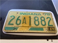 1978 Indiana License Plates 26A1882