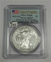 2011-(S)  $1 Silver Eagle   PCGS MS-69