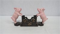 Cast Iron Pig Business Card Holder