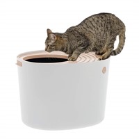 IRIS USA Large Stylish Round Top Entry Cat Litter