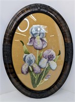 Handcrafted Irises Needlepoint in Beautiful Frame