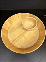 Wooden Chips and Dip/Salsa Serving Bowl