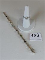 SILVER 925 BRACELET WITH COLORED STONES AND SIZE