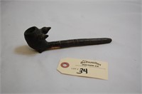 Carved Black Clay Tobacco Pipe- Bird talon