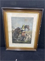 German 1870 colored lithograph “Before The Battle”