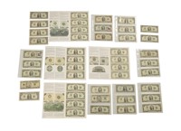 4 US Uncut Bank Notes, $1, $2 & $5 & 29 More Notes