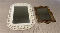 2 Vintage Plastic Mirrors Largest Being 18 x 28