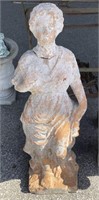 (O) Vintage Terracotta Statue Figure (broken) 36”