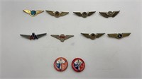 Airline flight pins and buttons (rare metal Delta