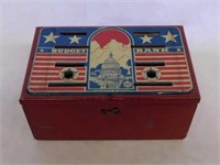 Vintage Marx Toys steel budget coin bank