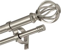 36-72 Nickel Curtain Rods  Cage Finials