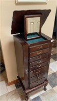 JEWELRY ARMOIRE 40" H X 17.5" X 14.5"