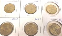 6 - 2000 P Sacagawea One Dollar Coins