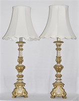 Pair 1940s Neoclassical Style Table Lamps - Works