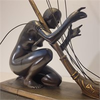 Bronze Nude with Harp