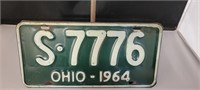 1964  Ohio License Plate