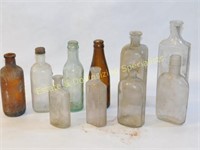 10 Vintage/ Antique Apothecary Bottles