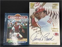 Johnny Bench Jumbo Card and Baseball Legends book