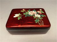 Japanese Pigeon Blood Red Ginbari Cloisonne Box