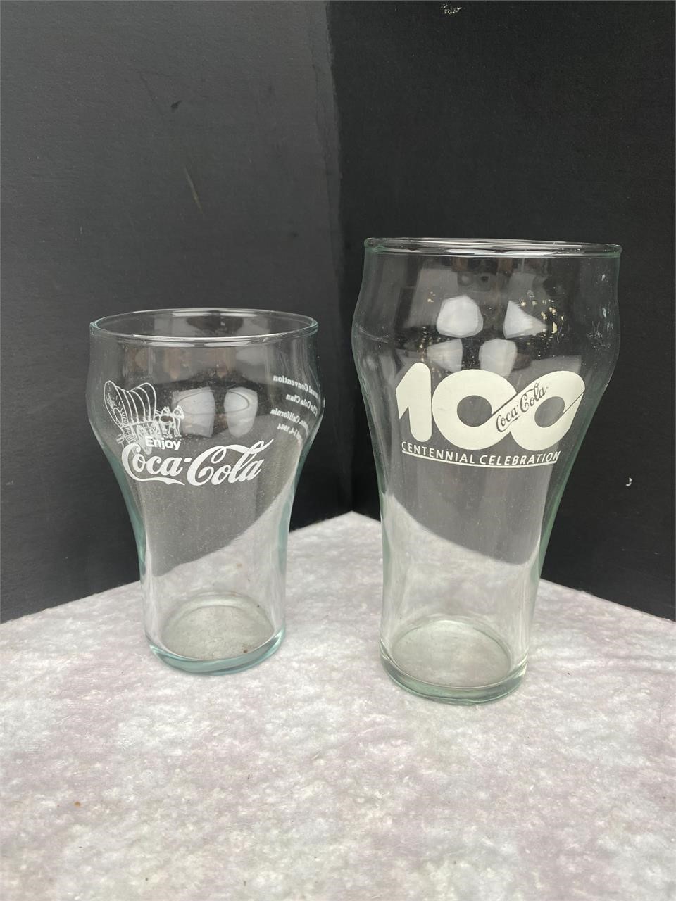 Vtg Coca-Cola Centennial & Convention Glasses