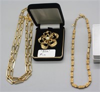 S: MONET & OTHER NECKLACE + SIGNED PIN