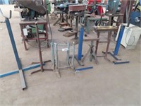 8 Assorted Adjustable Roller Feed Stands