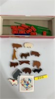 Wooden zoo play set