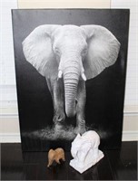 Carved Wooden Elephant, Resin Elephant