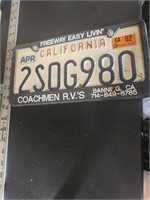 2 matching 1992 California license plates