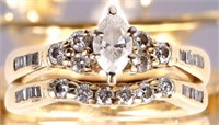 14K YELLOW GOLD DIAMOND BRIDAL SET - 0.86 CTW