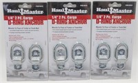 3 Sets Haul Master 1/4" 2 Pc. Cargo D-Ring