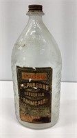 Antique POISON bottle 10”, Parsons Ammonia w/good