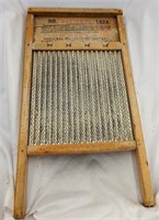 Antique Silver King Metal  & Wood Washboard