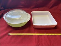 Pyrex 2 Quart Covered Dish And Pyrex 8 Inch