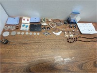 Unique Silver Toned Jewelley Pieces+Foreign Coins