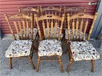 6 Tell City Chair Co Wooden Oak Chairs