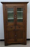 Victorian Walnut Step Back Cupboard Cabinet