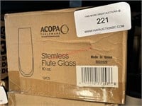 CASE - 10 OUNCE STEMLESS FLUTES - NEW