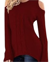 Merryfun Women's Cold Shoulder Sweater Fall Long