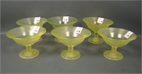 6 Fenton Topaz Stemmed Sherbets