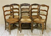 Louis XV Style Ladder Back Oak Chairs.