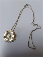 Marked 925 Flower Necklace- 4.6g