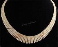 14K Yellow Gold Fan Style Necklace