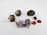 Garnet, Quartz and Topaz Stones and Jewelry