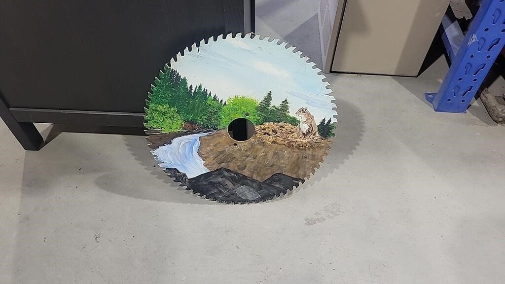Painted Cougar Saw Blade