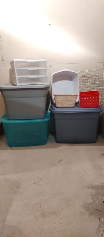 Group of Totes & Storage Containers
