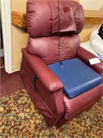 Burgundy colored vinyl Recliner