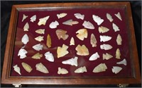 Frame of 44 Arrowheads from the Midwest